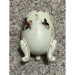 Vintage Footed Napco Porcelain Cracked Edge Egg Vase Napcoware